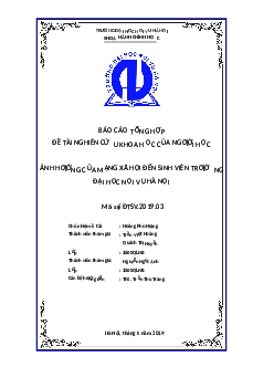 Báo cáo "Ảnh hưởng của mạng xã hội đến sinh viên Trường Đại học Nội vụ Hà Nội"