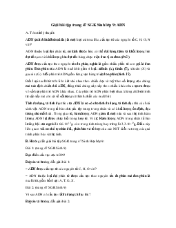 Giải bài tập trang 47 SGK Sinh lớp 9: ADN