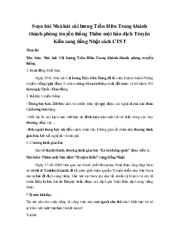 Soạn bài Nhà hát cải lương Trần Hữu Trang khánh thành phòng truyền thống Thêm một bản dịch Truyện Kiều sang tiếng Nhật Ngữ Văn 10 sách Chân Trời Sáng Tạo