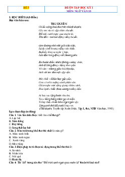 Đề Ôn thi Học kỳ 1 môn Ngữ Văn 10 Kết Nối Tri Thức -Đề 5 ( Có đáp án)