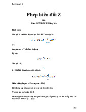 Phép biến đổi Z