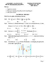 Ôn tập cuối kì 2 Toán 12 năm 2024 – 2025 trường THPT Trần Phú – Hà Nội