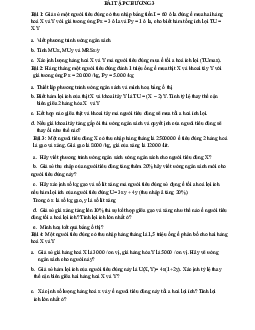 Bài tập chương 3: Lý thuyết lựa chọn của  người tiêu dùng