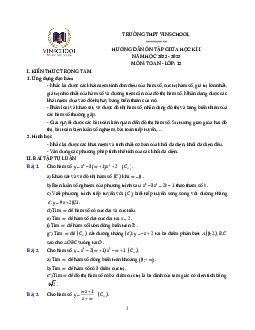 Hướng dẫn ôn tập giữa kì 1 Toán 12 năm 2022 – 2023 trường Vinschool – Hà Nội