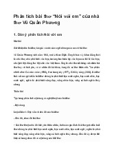 Phân tích bài thơ “Nói với em” của nhà thơ Vũ Quần Phương | Ngữ Văn 9