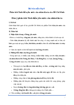 Văn mẫu Ngữ Văn lớp 8: Phân tích tác phẩm Tinh thần yêu nước của nhân dân ta | Kết nối tri thức