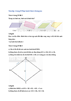 Toán lớp 4 trang 30 Bài 55: Hình thoi Chân trời sáng tạo