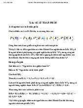 Xác suất toàn phần: công thức và ví dụ về xác suất có điều kiện môn xác suất thống kê| Đại học Duy Tân