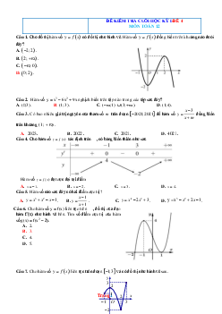 Đề Ôn Thi Kỳ 1 Toán 12  Năm 2022-2023-Đề 4 (Có Đáp Án)