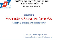 Bài giảng chương 1: ma trận và các phép toán | Toán kinh tế