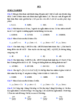 Top 20 đề trắc nghiệm – tự luận ôn tập thi học kỳ 1 Toán 11 có đáp án
