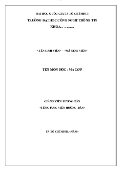 Mẫu Báo Cáo Tổ chức và Cấu trúc Máy tính II | Trường Đại học CNTT Thành Phố Hồ Chí Minh