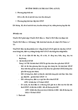 Phương pháp tính thuế giá trị gia tăng (GTGT)