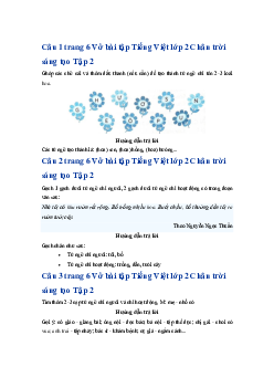 Giải VBT môn Tiếng việt 2 học kì 2-  Bài 2: Khu vườn tuổi thơ| Chân trời sáng tạo