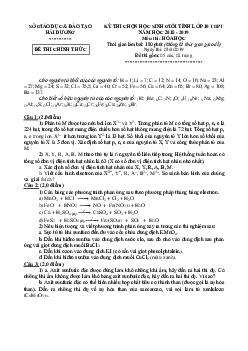 TOP 15 đề thi học sinh giỏi cấp tỉnh Hóa 10 (có đáp án)