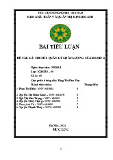 Lý thuyết quản lý chất lượng của W. Ewards Deming môn Quản lý chất lượng sản phẩm   | Học viện Nông nghiệp Việt Nam