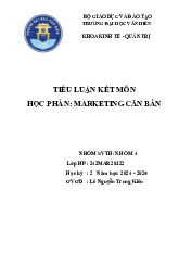 TIỂU LUẬN MKTC242 - Tiểu Luận Cuối Kì về Highlands Coffee Marketing. Môn Marketing căn bản (MKTCB) | Đại học Văn Hiến.