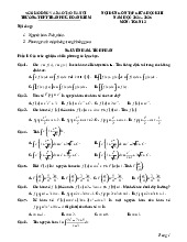Ôn tập giữa kì 2 Toán 12 năm 2024 – 2025 trường THPT Trần Phú – Hà Nội