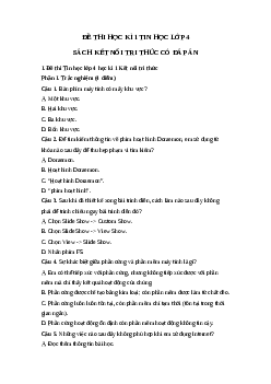 Đề thi Tin học lớp 4 kì 1 có đáp án - Kết nối tri thức