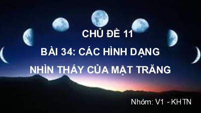 Chủ đề 11. Bài 34: Các hình dạng nhìn thấy của mặt trăng | Bài giảng PowerPoint KHTN 6 | Cánh diều