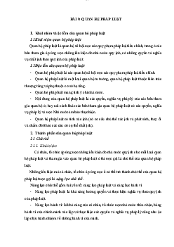 Quan hệ pháp luật - Pháp luật đại cương | Trường Đại học CNTT Thành Phố Hồ Chí Minh