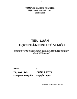 Kinh tế vi mô thảo luận về cung cầu ngành giày da | Trường đại học Thương Mại
