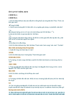 Câu hỏi ôn tập môn tư tưởng Hồ Chí Minh (có đáp án)