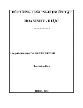 Đề cương trắc nghiệm ôn tập Hóa sinh | Đại học Y khoa Phạm Ngọc Thạch