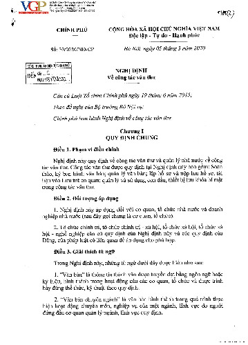Nghị định về Công tác văn thư - Số 30/2020/ND-CP | Văn bản pháp luật