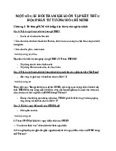 Tài liệu câu hỏi nhỏ môn Tư tưởng Hồ Chí Minh–Trường Đại học bách khoa – đại học Đà Nẵng.