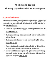 Đề cương ôn thi Chương 1: Lịch sử và khái niệm quảng cáo môn Nhập môn quảng cáo | Học viện Công Nghệ Bưu Chính Viễn Thông