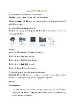 Tin học 8 Bài 1: Lịch sử phát triển máy tính - Chân trời sáng tạo