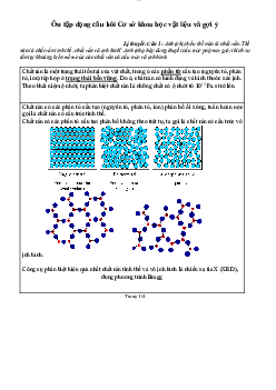 Đề cương ôn tậpcác dạng câu hỏi môn Cơ sở khoa học vật liệu có gợi ý