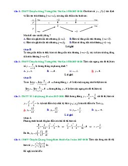 Trắc nghiệm hàm số có lời giải chi tiết trong các đề thi thử Toán 2018 Toán 12