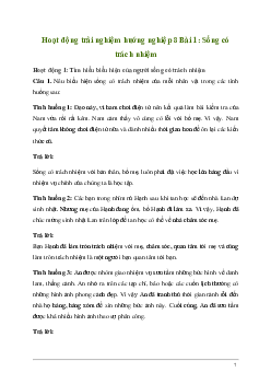 Hoạt động trải nghiệm 8: Sống có trách nhiệm | Kết nối tri thức