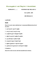Đề cương ôn tập giữa học kì 1 môn tiếng Anh 11 Chân trời sáng tạo