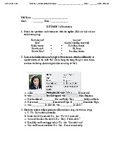 Revision 1 ( Starter Units) môn English Studies| Trường Đại học Thăng Long