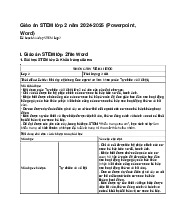 Giáo án STEM lớp 2 năm 2024-2025