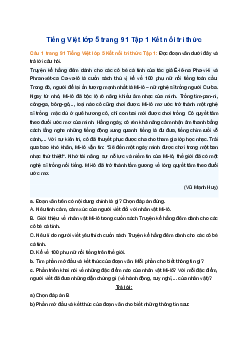 Giải SGK Tiếng Việt 5 trang 91 Bài 17: Viết: Tìm hiểu cách viết đoạn văn giới thiệu nhân vật trong một cuốn sách - Kết nối tri thức (Tập 1)