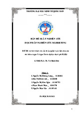 Sự hình thành nhu cầu sử dụng dịch vụ du lịch chăm sóc sức khỏe của gen Y và gen X trên địa bàn thành phố Hà Nội | Bài tập nhóm môn Nghiên cứu khoa học