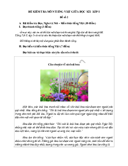 Đề ôn thi giữa học kì 2 lớp 5 môn Tiếng Việt - Đề 2