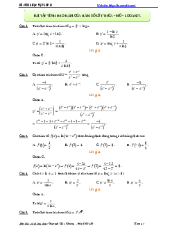 Giải chi tiết các dạng toán lũy thừa, mũ và logarit – Nguyễn Bảo Vương
