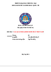 Quan hệ Lợi ích Kinh tế ở Việt Nam | Bài thảo luận Kinh tế chính trị