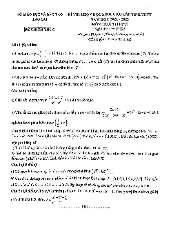 Đề thi học sinh giỏi Toán THPT cấp tỉnh năm 2021 – 2022 sở GD&ĐT Lào Cai