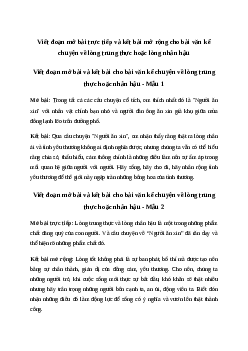 Viết đoạn mở bài trực tiếp và kết bài mở rộng cho bài văn kể chuyện về lòng trung thực hoặc lòng nhân hậu | Tiếng việt 4 Chân Trời sáng tạo