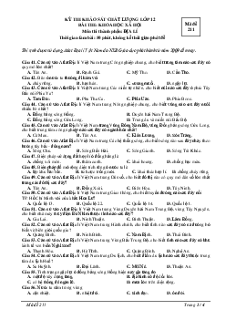 Đề thi thử THPT Quốc gia năm 2024 môn Địa trường THPT Kiến Thụy, Hải Phòng