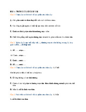 BÀI 4: THÂN CÂY - CÂU HỎI VÀ ĐÁP ÁN môn Thực vật dược | Trường Đại Học Y Dược Thái Bình