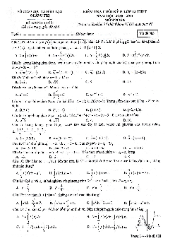 Đề thi cuối kỳ 2 Toán 12 năm học 2020 – 2021 sở GD&ĐT Quảng Trị