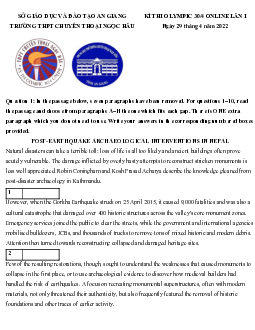 Kỳ thi Olympic 30-4 Online lần I năm 2021 THPT Chuyên Thoại Ngọc Hầu, An Giang