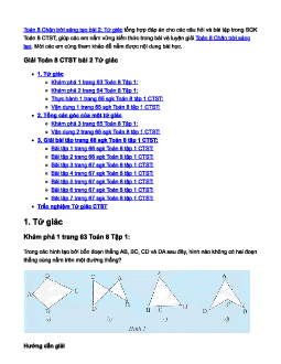 Toán 8 Chân trời sáng tạo bài 2: Tứ giác